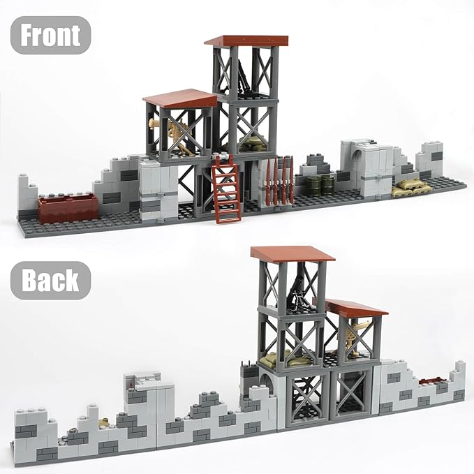 Military Base Building Block Set, WW2 Army Mini War Accessories Kits