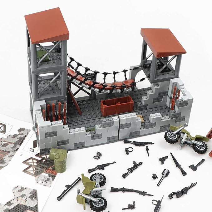 Military Base Series Small Suspension Building Set, DIY Defence Base Block Toy for Kids 8+