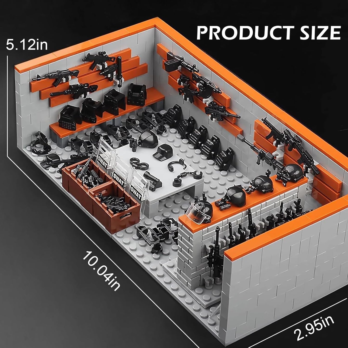 WW2 Battle Brick Army Base Building Set with Weapons Pack, 611 Pieces for Kids 8+