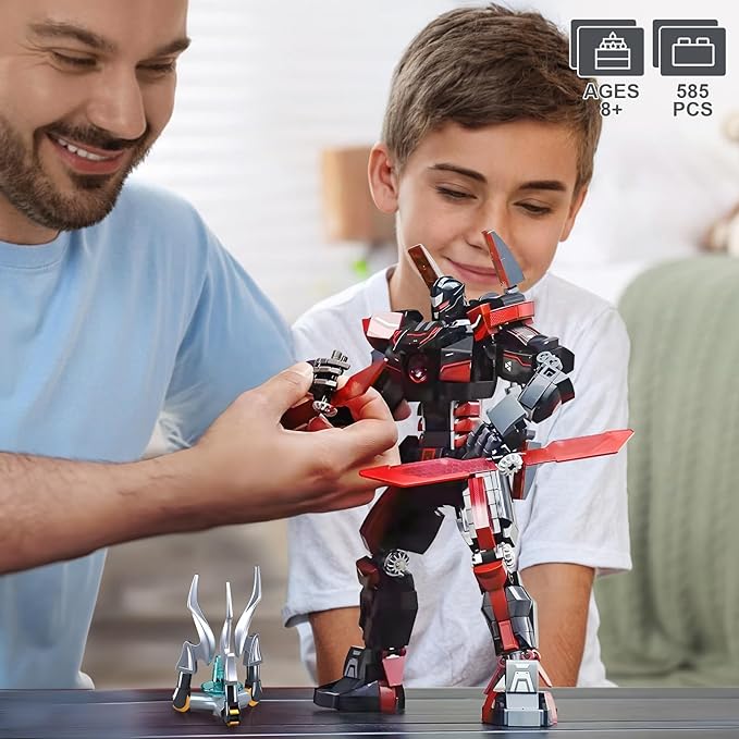 Dark Robot Model Building Kit with 2 Multiple Weapons (585 PCS)