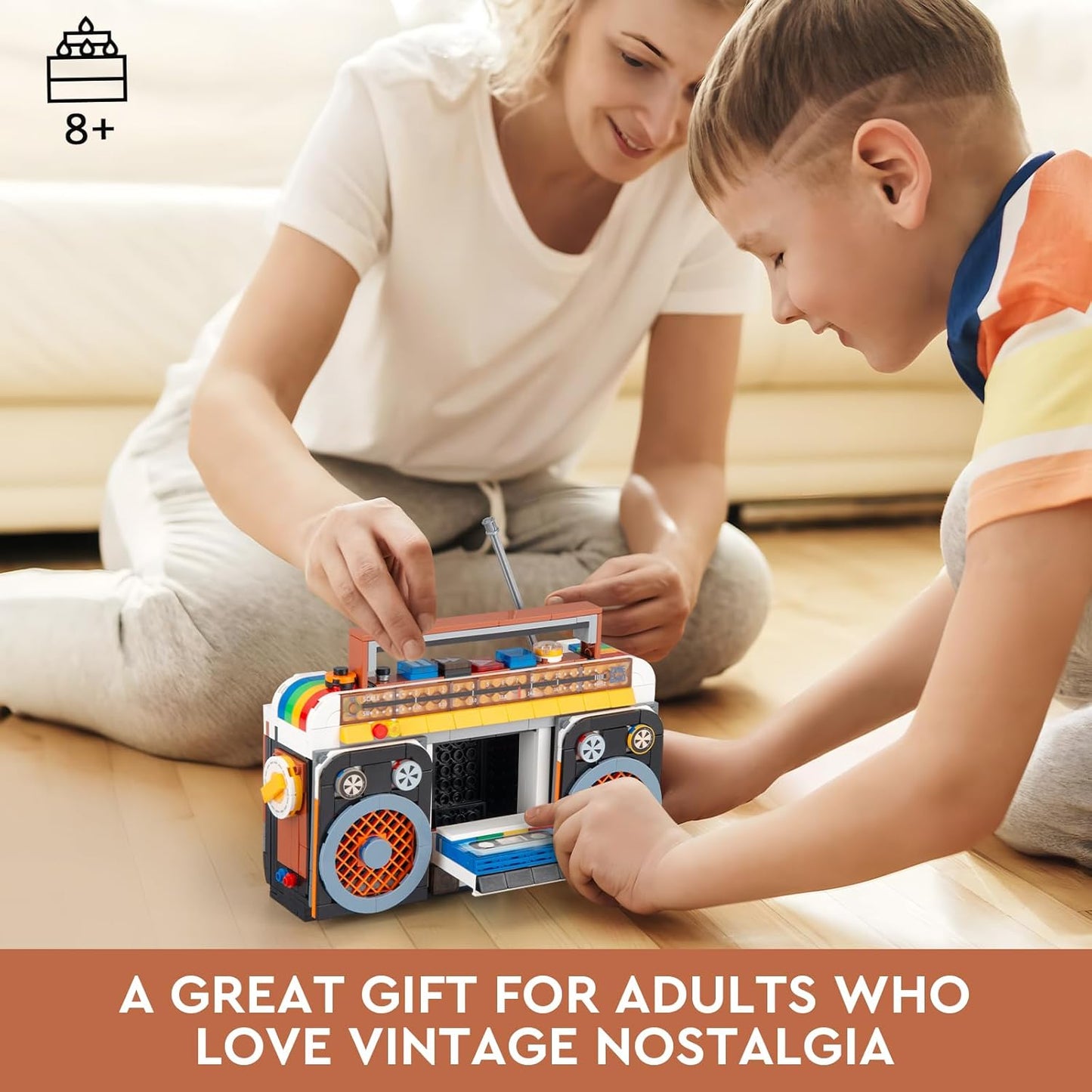 Retro Radio Classic Building Blocks Set, Vintage Music Player Mini Model Kit for Ages 8+(554 Pieces)