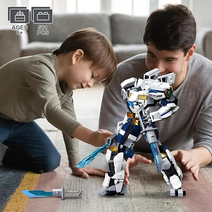 Ice Warrior Mech Building Set, Cool City Protector Battle Model Set (561 PCS)