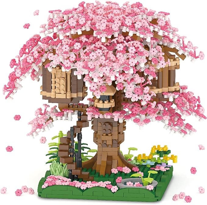 bonsai sakura tree Cherry Blossom Bonsai Tree Building Set, Creative Gift for Teens Girls 14+