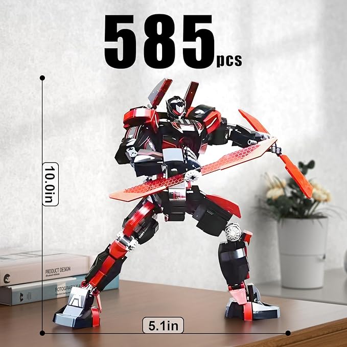 Dark Robot Model Building Kit with 2 Multiple Weapons (585 PCS)