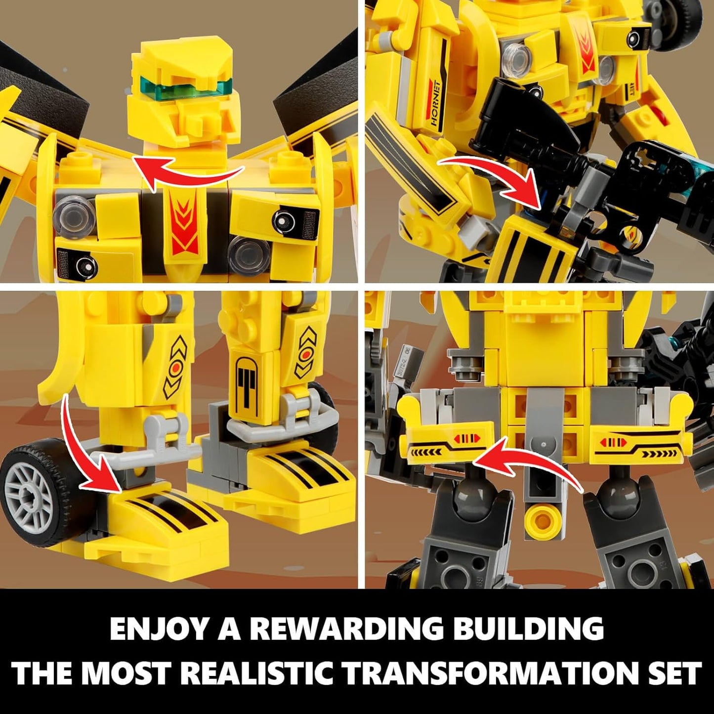 Transforming Building Set, Collectible 2in1 Transformation Robot and Truck Building Block Set