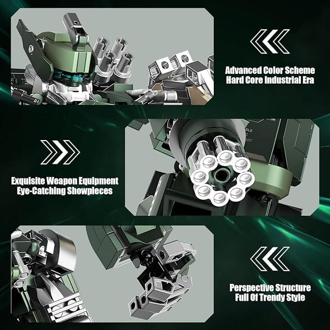 Mech Building Blocks Set,Motorized Robot Model Building Kit with Multiple Weapons (1403 PCS)