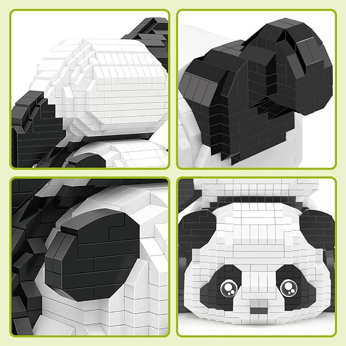 Panda Animal Building Sets, Upside Down Panda Micro Bricks Building Kit (1325 PCS)