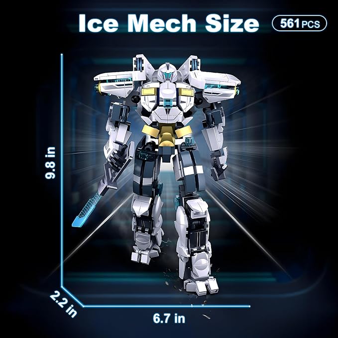 Ice Warrior Mech Building Set, Cool City Protector Battle Model Set (561 PCS)