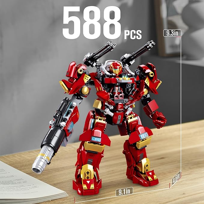 Mech Robot Transforming Building Blocks Se,City Warrior Justice Hero Soldier Mech Model Building Kit
