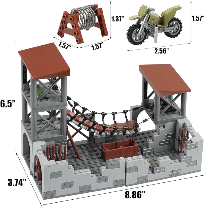 Military Base Series Small Suspension Building Set, DIY Defence Base Block Toy for Kids 8+