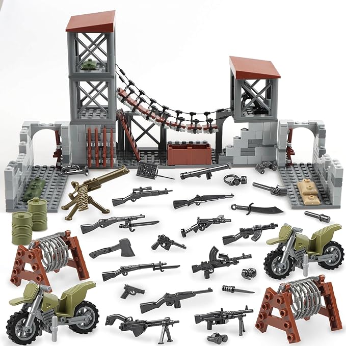 Military Base Series Small Suspension Building Set, DIY Defence Base Block Toy for Kids 8+