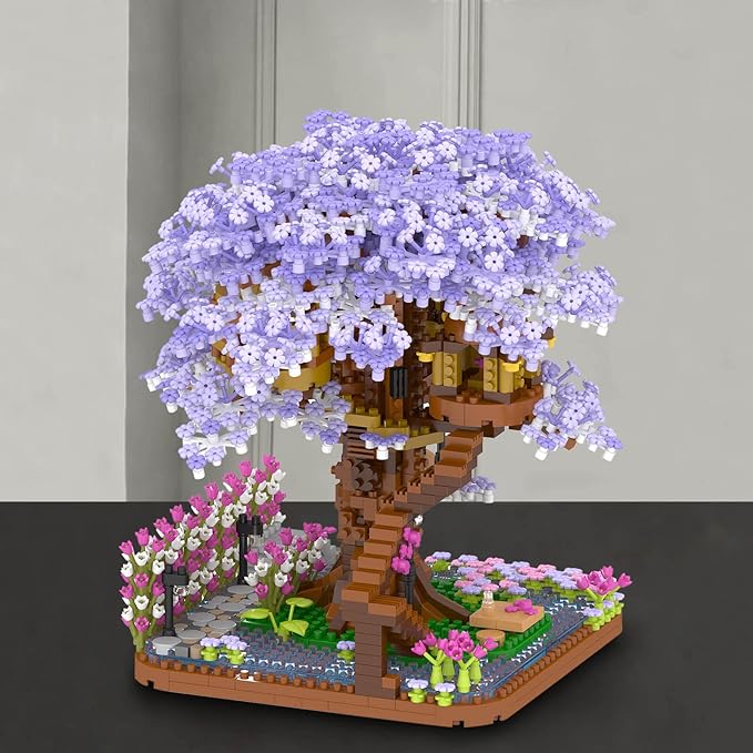Cherry Blossom Bonsai Tree Micro Building Set,Flowers House Mini Bricks Building Kit (2200 PCS)