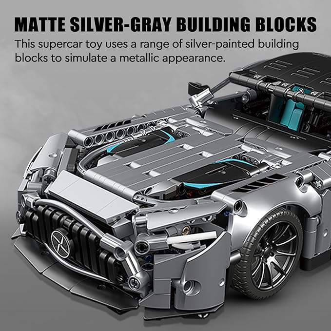 Racing Car Building Kit for Adults,1:14 MOC Super Sports Car Building Blocks Sets (1466 PCS)