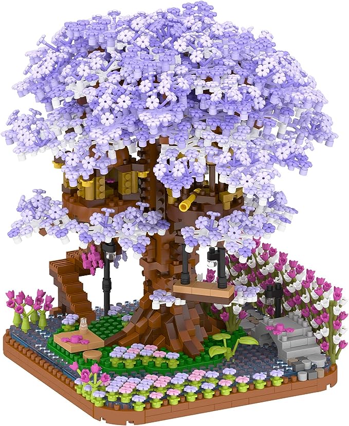 mini cherry blossom bonsai tree Cherry Blossom Bonsai Tree Micro Building Set,Creative Toys for Kids Adults 14+