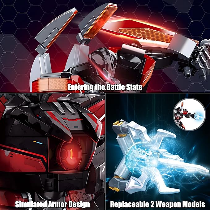 Dark Robot Model Building Kit with 2 Multiple Weapons (585 PCS)