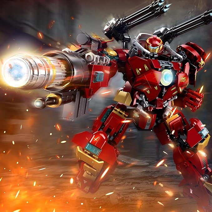Mech Robot Transforming Building Blocks Se,City Warrior Justice Hero Soldier Mech Model Building Kit