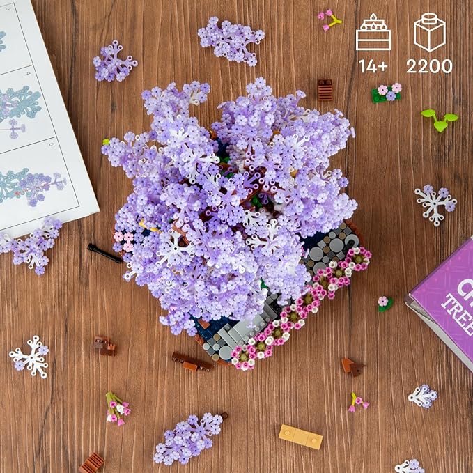 Cherry Blossom Bonsai Tree Micro Building Set,Flowers House Mini Bricks Building Kit (2200 PCS)