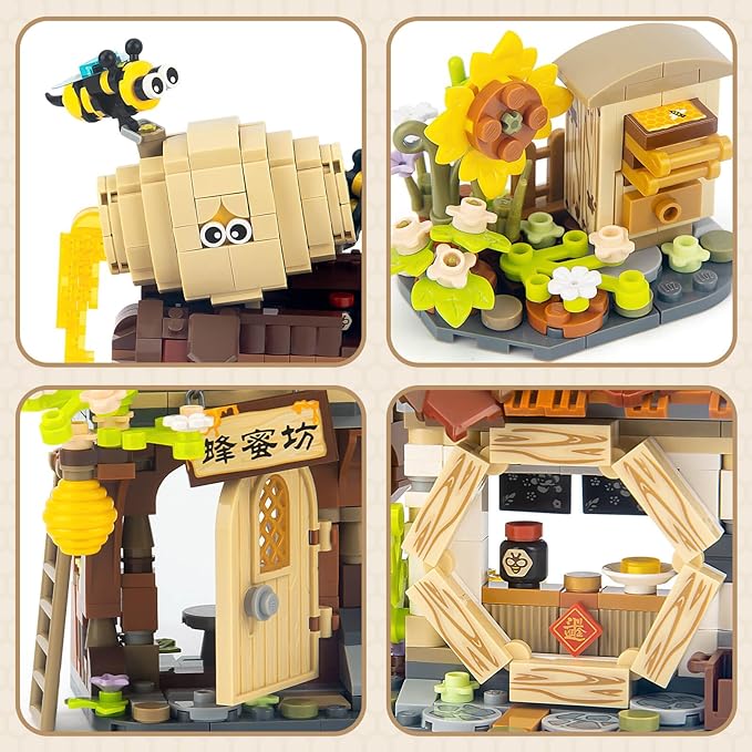 Honey Workshop Mini Building Set, NOT Compatible with Classic Bricks (1242 PCS)