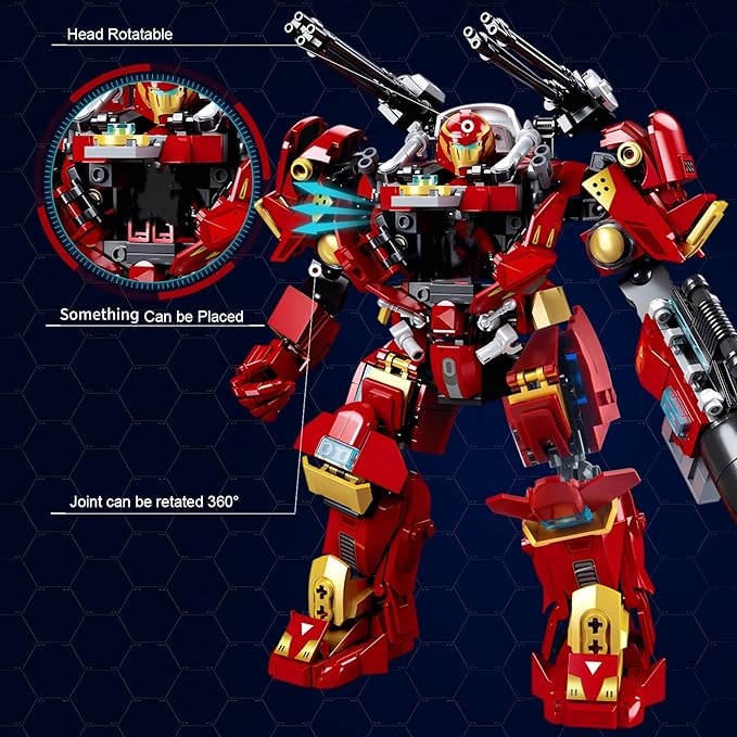 Mech Robot Transforming Building Blocks Se,City Warrior Justice Hero Soldier Mech Model Building Kit