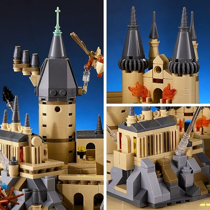 Magic Harry Castle Book Building Set with Owl, Collectible Display Castle Kit for Adults Kids (833 PCS)