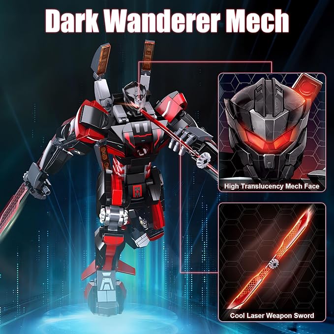 Dark Robot Model Building Kit with 2 Multiple Weapons (585 PCS)