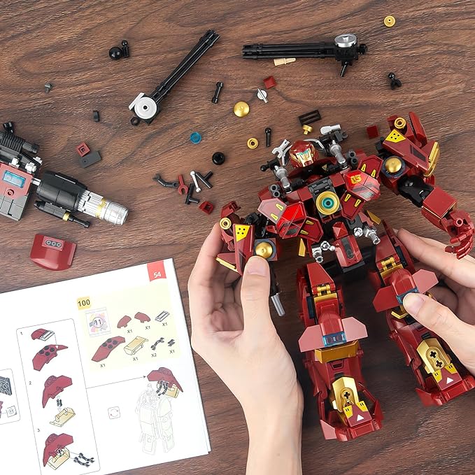 Mech Robot Transforming Building Blocks Se,City Warrior Justice Hero Soldier Mech Model Building Kit