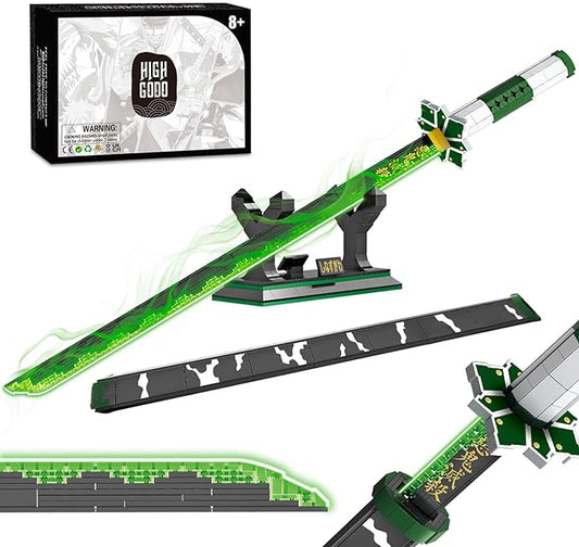 Sanemi Sword Building Set, 39in Demon Slayer Sword Model with Scabbard and Stand (710 PCS)