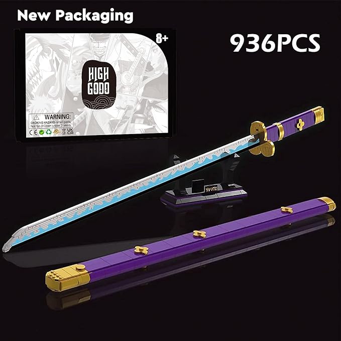 Anime Cosplay Swords Building Set, Purple Enma Zoro Sword (936 PCS)