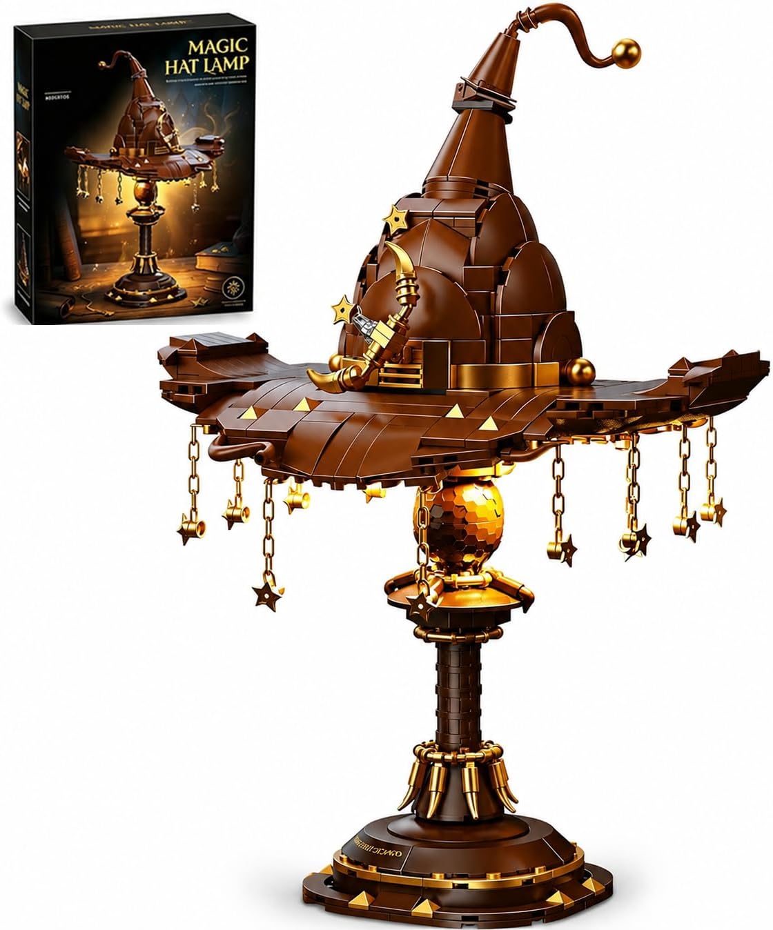 Magic Hat Lamp Building Set, MOC Light-Up Desk Decor Retro Lamp Sets, Creative Gifts Toys for Movie Fans Adults & Teens