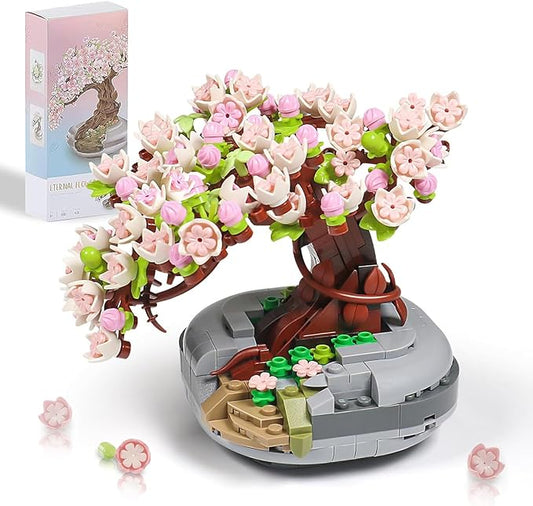 Cherry Blossom Tree Plant Sets, Mini Botanical Collection & Flower Bouquet Building Kit (426 PCS)