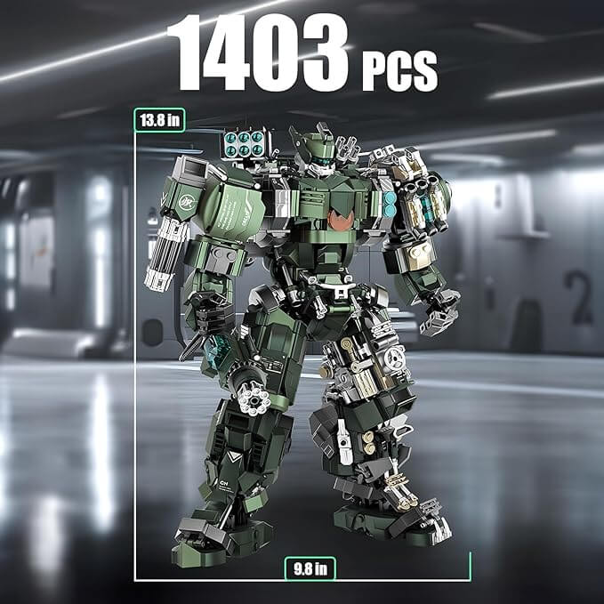 Mech Building Blocks Set，Motorized Robot Model Building Kit with Multiple Weapons (1403 PCS)