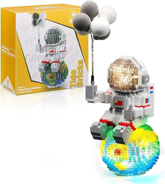 Astronaut Mini Bricks Miniature Building Set, Space Toys Micro Building Kits with Balloons(1368 PCS)