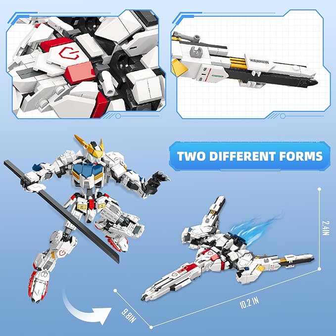 Transforming Robot Building Set for Adults, 2 in 1 City Warrior Mech & Fighter Jet Building Toy Model (952 PCS)