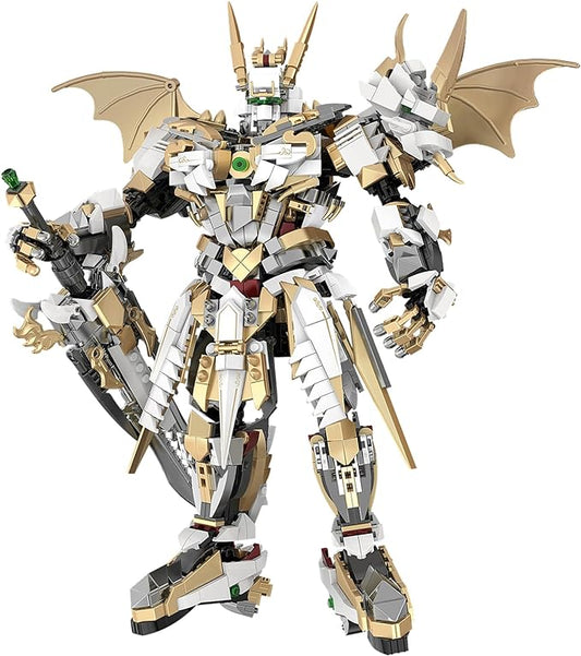 Golden Armor Robot Model Building Kit with Classic Swords (1609 PCS)