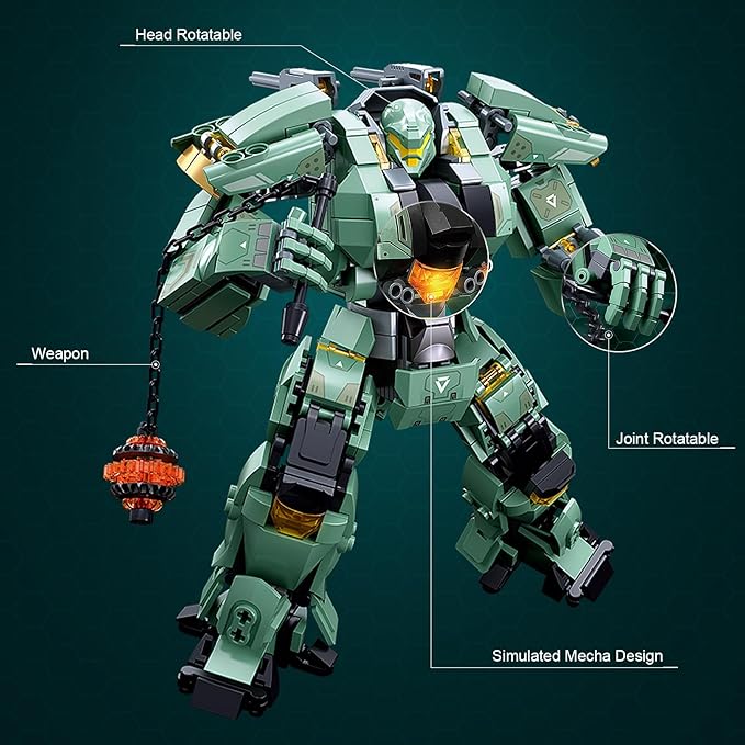 Transforming Mech Robot Building Blocks Set,Destroy Warrior City Action Mech Model Building Kit