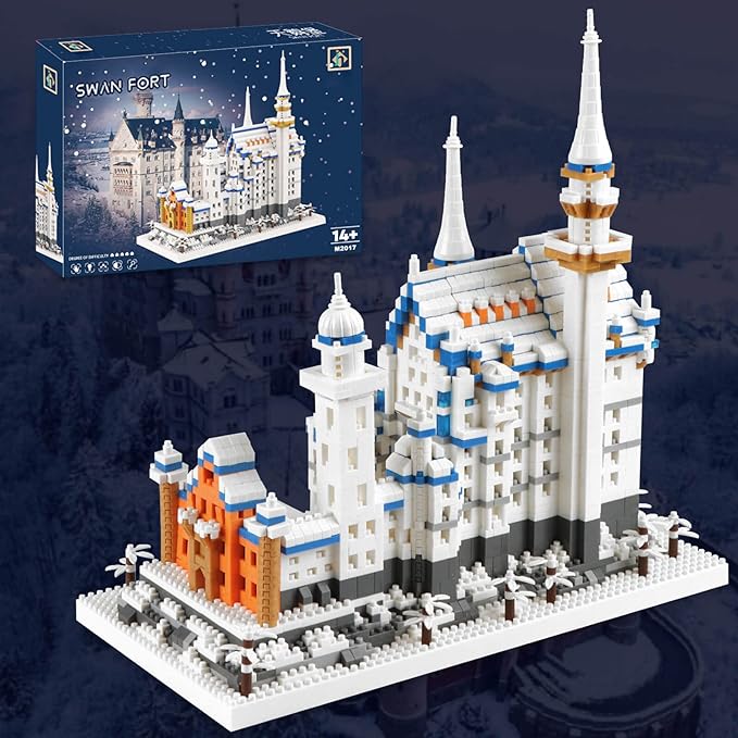 Germany Swan Stone Castle Micro Building Blocks Set, Famous World Architecture Model Creative Collection (2800 PCS)