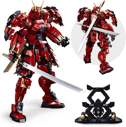 Samurai Mech Warrior Model Building Sets, Double Swords Robot Building Blocks Toy Set (923 PCS)