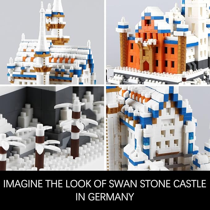 Germany Swan Stone Castle Micro Building Blocks Set, Famous World Architecture Model Creative Collection (2800 PCS)