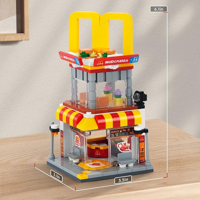 City Street View Burger Shop Building Set (244PCS)