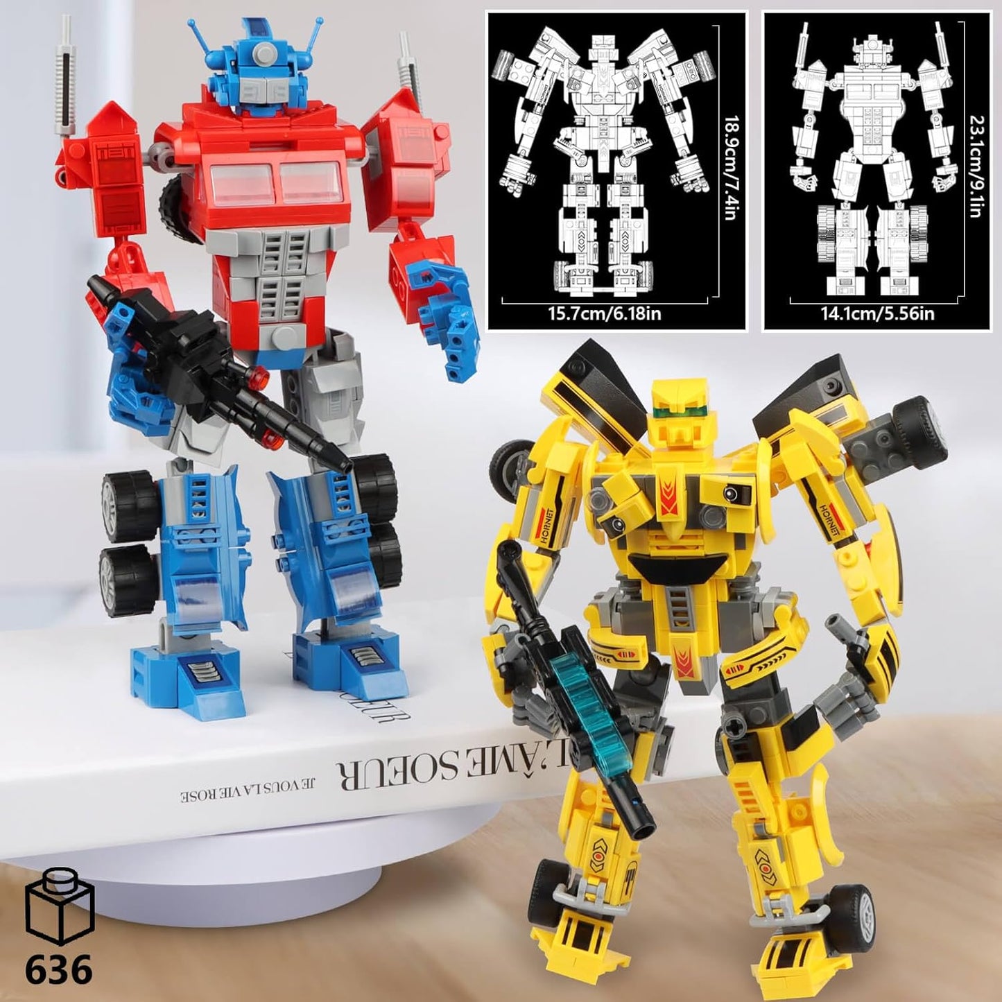 Transforming Building Set, Collectible 2in1 Transformation Robot and Truck Building Block Set