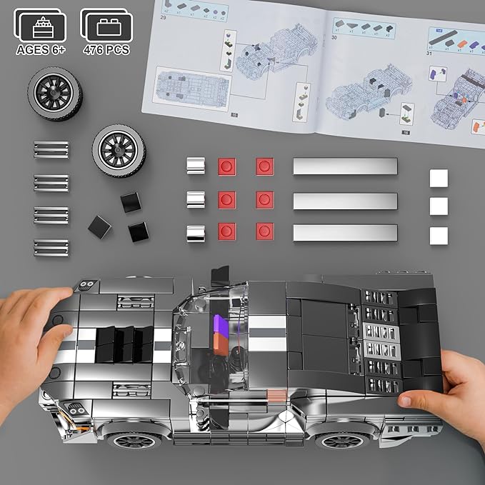 Super Sports Car Building Set, Collectible Model Cars Construction Blocks Toys (476 PCS)