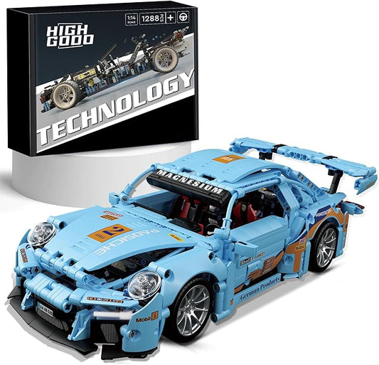 Sports Car Building Kit for Adults，1:14 MOC Racing Car Building Blocks Set (1288 PCS)