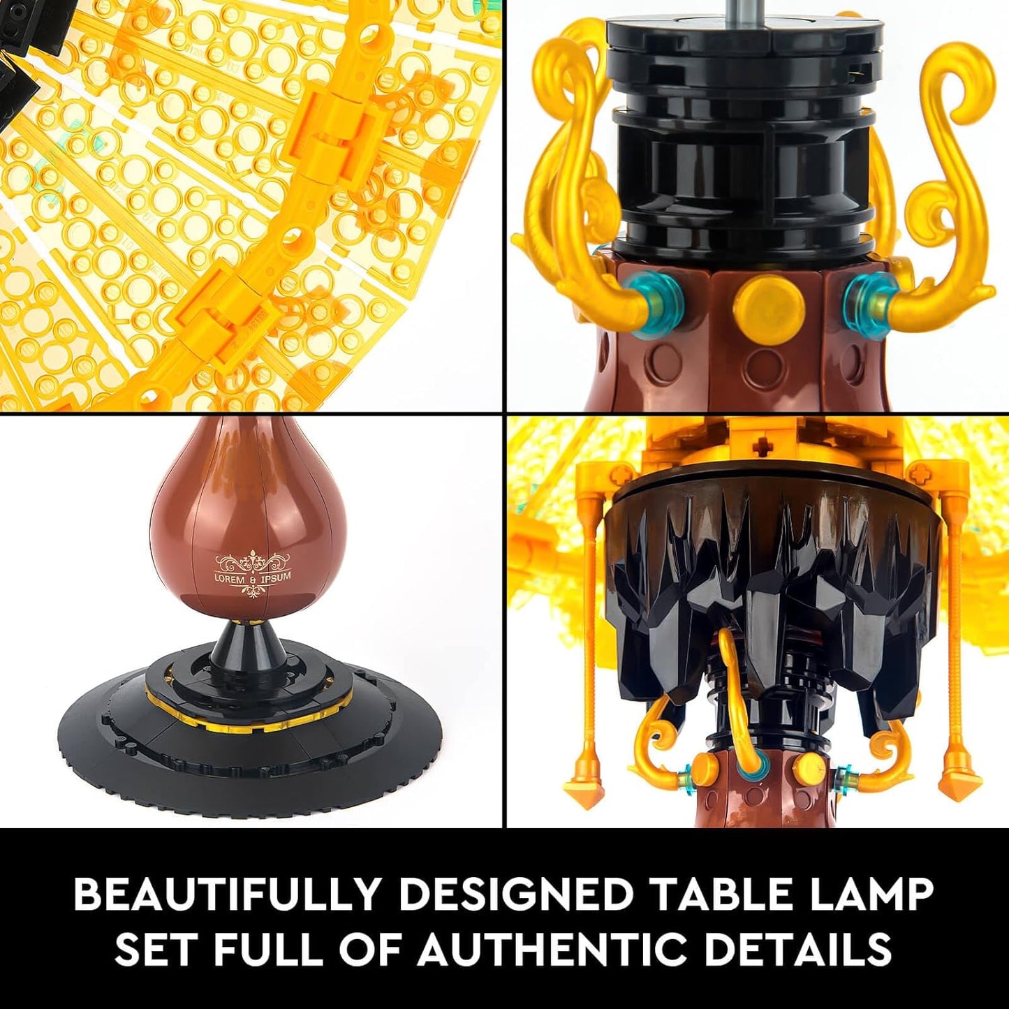 Ideas Table Lamp Mini Building Block Set, Creative Retro-Style Table Lamp Model(804 Pieces)