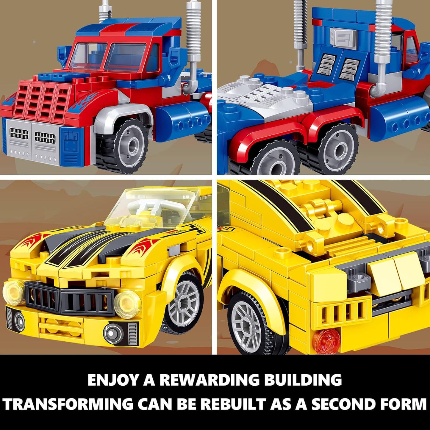 Transforming Building Set, Collectible 2in1 Transformation Robot and Truck Building Block Set