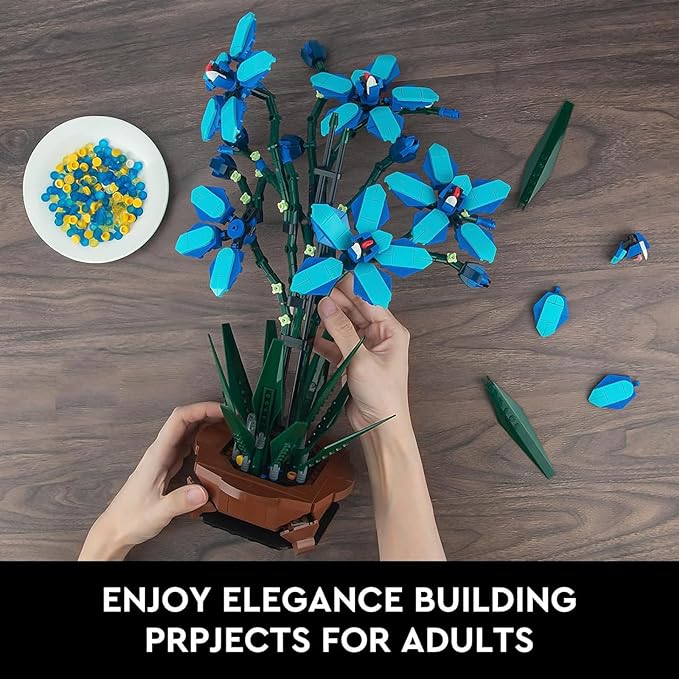 Orchid Flower Building Set, Creative Botanical Collection Decor Toys