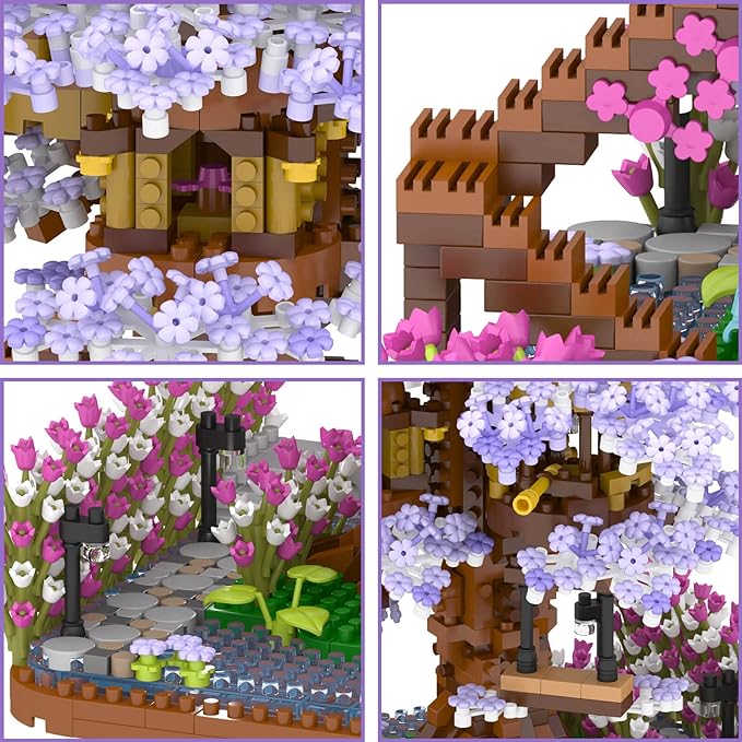 Cherry Blossom Bonsai Tree Micro Building Set,Flowers House Mini Bricks Building Kit (2200 PCS)